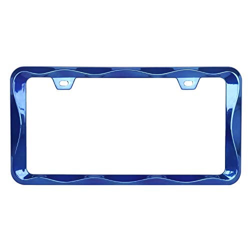 Sgooky 3D Curly Wave Pattern License Plate Holder Chrome License Plate Frame from Pure Zinc Alloy Metal Perfect Plate Holder Sgooky 3D Curly Wave Pattern License Plate Holder Chrome License Plate Frame from Pure Zinc Alloy Metal Perfect Plate Holder